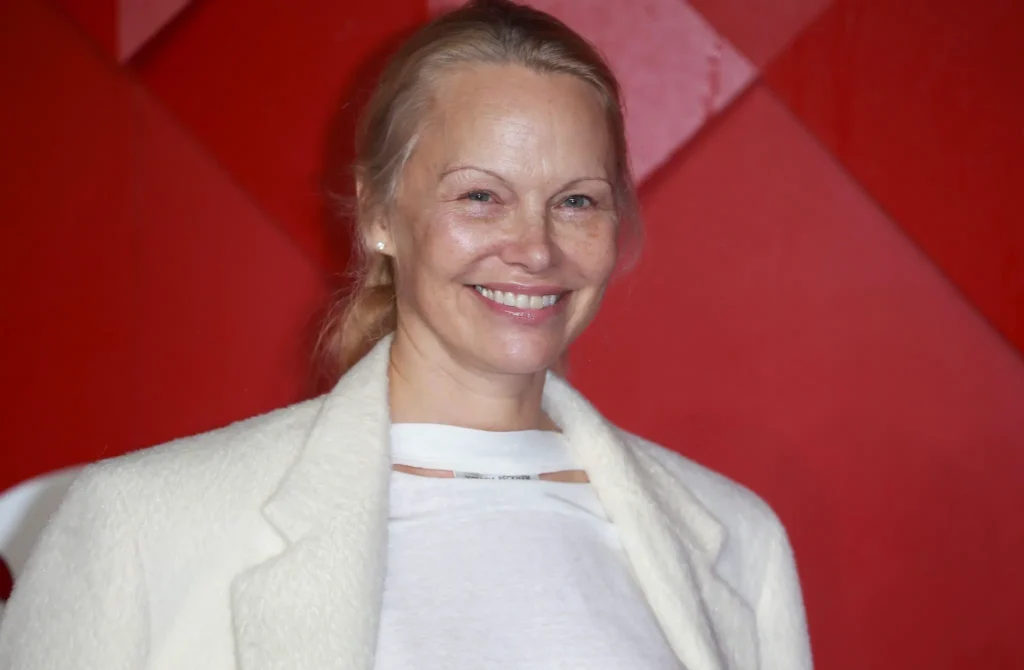 Pamela Anderson has attended her recent red-carpet events makeup-free.